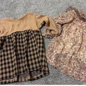 Plaid and Floral Baby Dresses